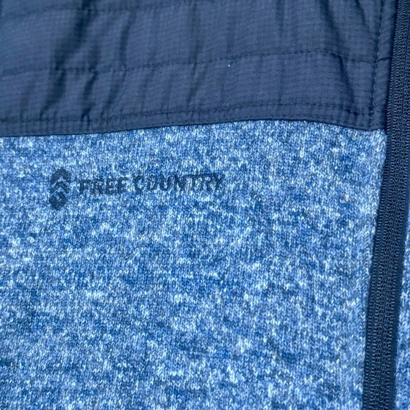 Free Country Men's Frore II Knit Fleece Jacket Sz Medium Blue Full Zip Collared - Picture 10 of 15